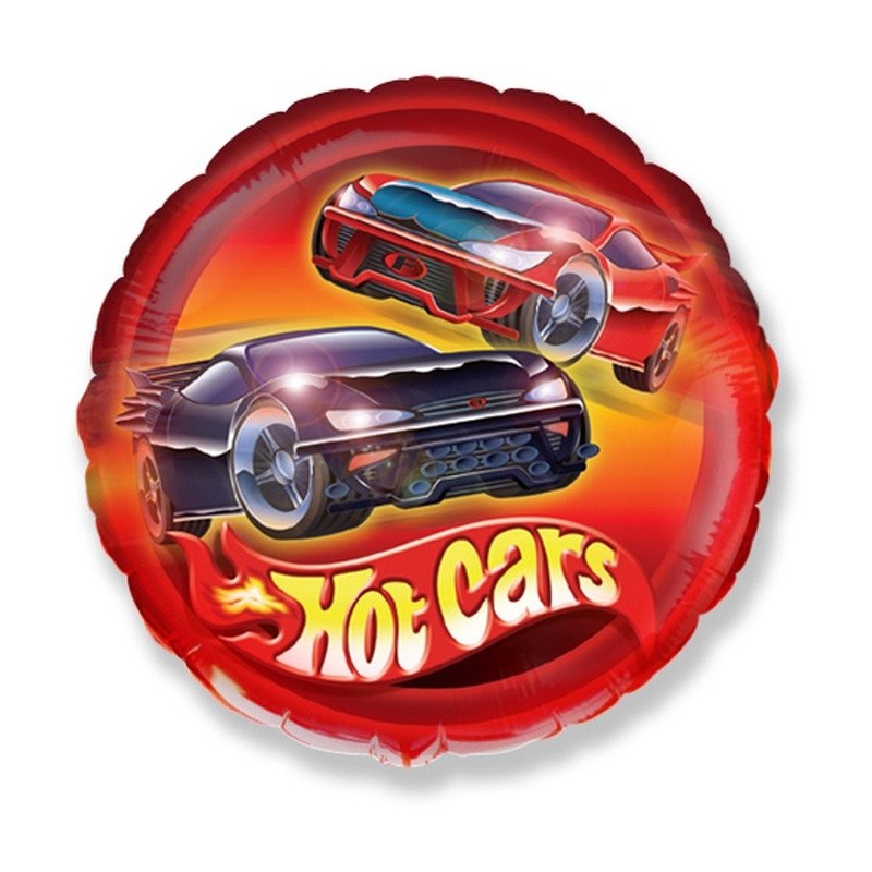 Balon foliowy samochody auta auto czerwone na hel - 1