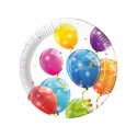 Talerzyki papierowe eko w kolorowe baloniki 20cm - 1