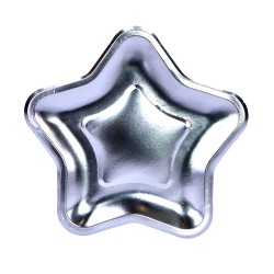 Talerze papierowe jednorazowe gwiazdka srebrna - 2