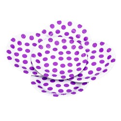 Jednorazowe talerzyki papierowe kropki fioletowe - 5