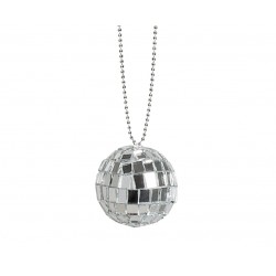 Naszyjnik kula disco świecąca srebrna wisiorek - 2