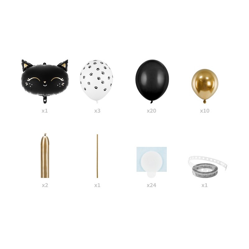 Stroik bukiet balonowy kotek czarny zestaw DIY - 2