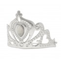 Tiara Śnieżna Królowa srebrna miękka z gumką - 1