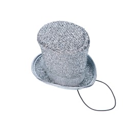 Mini kapelusz na głowę na opasce srebrny brokatowy - 4