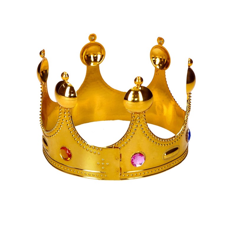Korona królewska złota zdobiona kamykami dziecięca - 3