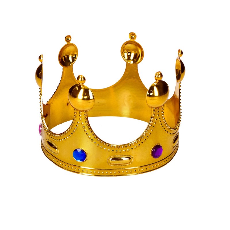 Korona królewska złota zdobiona kamykami dziecięca - 4