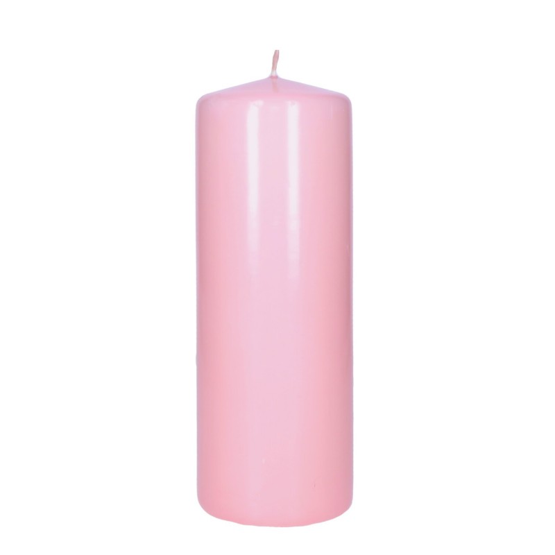 Świeca klasyczna pieńkowa lakier różowa 200/70mm - 1