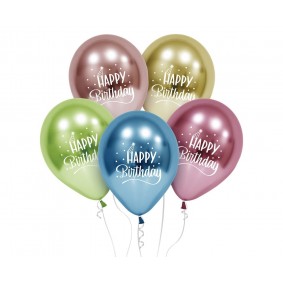 Balony lateksowe metaliczne na urodziny kolorowe - 1