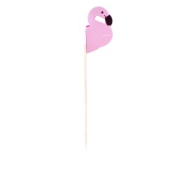 Pikery flamingi różowe długie do jedzenia drinków - 2