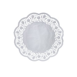 Serwetki ażurowe okrągłe papierowe białe 28cm 100x