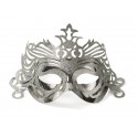 Maska karnawałowa wenecka srebrna z ornamentem - 1