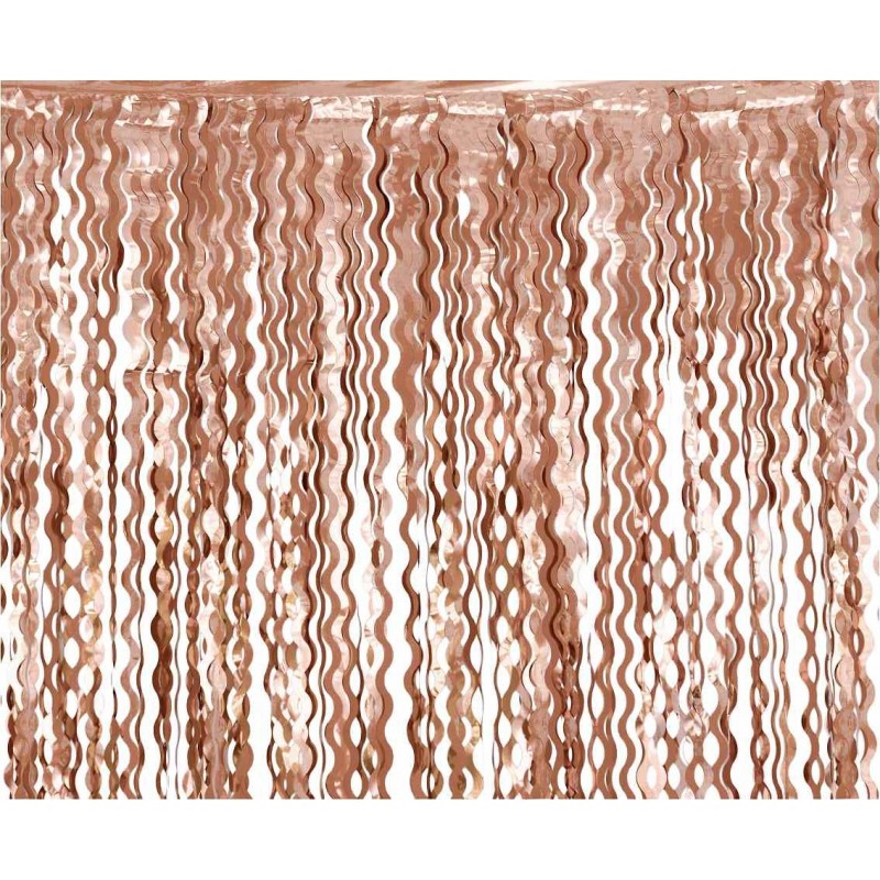 Kurtyna foliowa w spirale metaliczna różowo-złota - 1