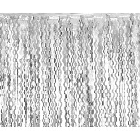 Kurtyna foliowa w spirale metaliczna srebrna - 1