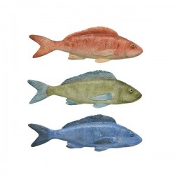 Ryba ozdobna niebieski zielony czerwony 27.5x8.8cm
