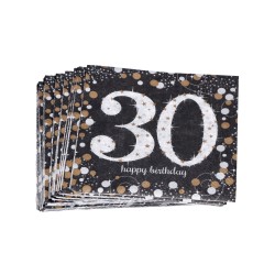 Serwetki papierowe srebrne urodzinowe 30 lat 16szt