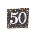 Serwetki papierowe na stół urodziny 50lat 16szt