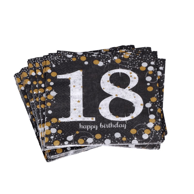 Serwetki papierowe dekoracja na 18 urodziny 16szt