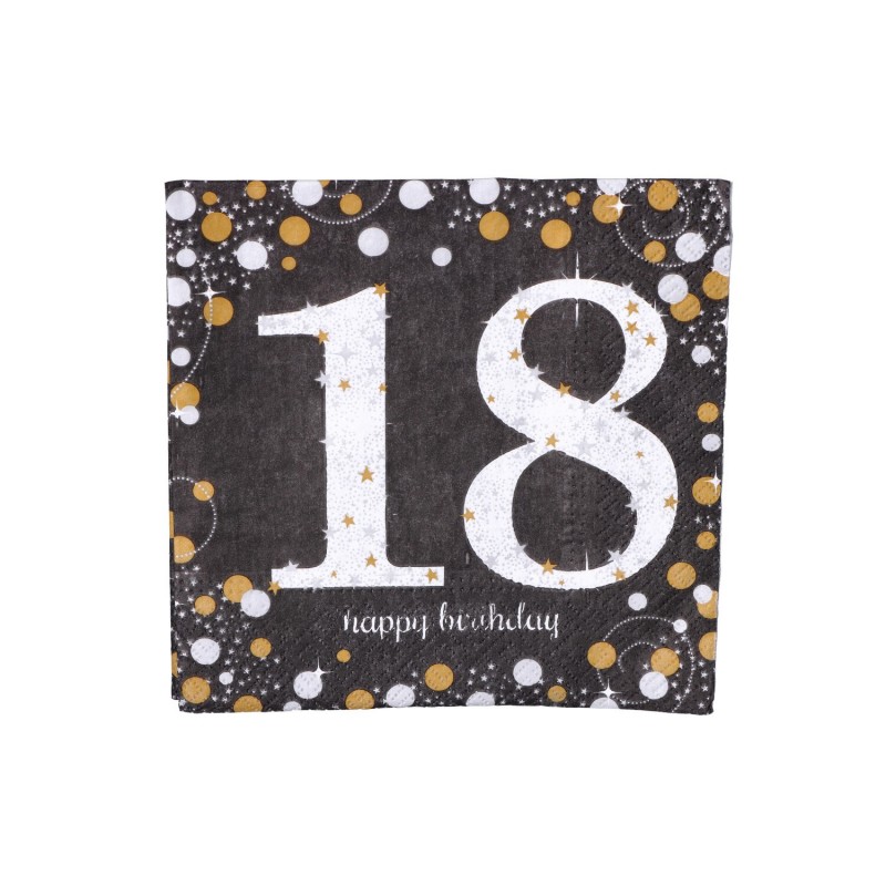 Serwetki papierowe dekoracja na 18 urodziny 16szt