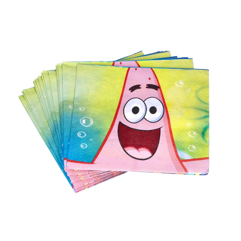 Serwetki papierowe ozdobne SpongeBob Patryk 16szt
