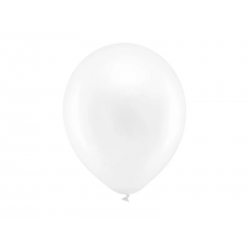 Balony lateksowe białe metaliczne 30cm 10szt - 1