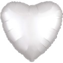Balon foliowy 17 satynowy serce białe - 1