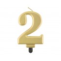 Świeczki urodzinowe cyfra 21 metaliczne złote - 2