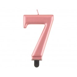 Świeczki urodzinowe cyfra 70 metaliczne różowe - 2