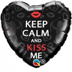 Balon foliowy 18 serce Keep Calm And Kiss Me - 1
