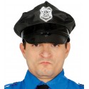 Czapka policjanta czarna z daszkiem odznaką męska - 1