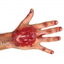 Hallowenowa krwawa naklejka oparzenie rana na rękę 10cm - 1