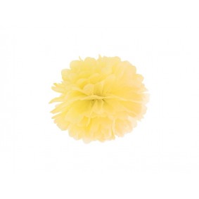 Pompon bibułowy żółty dekoracyjny ozdoba 25cm - 1