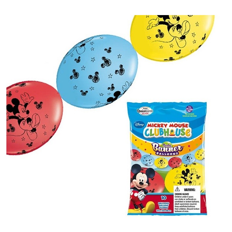 Girlanda balonowa mix kolorów Myszka Miki 10 szt - 1