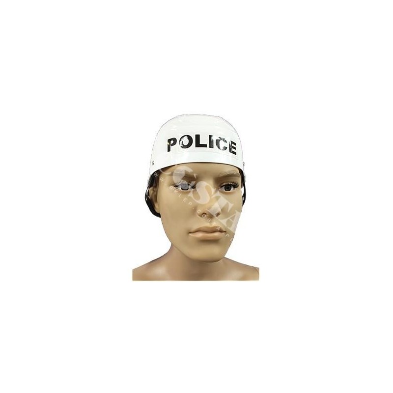Hełm policjanta biały z czarnym napisem Police - 1