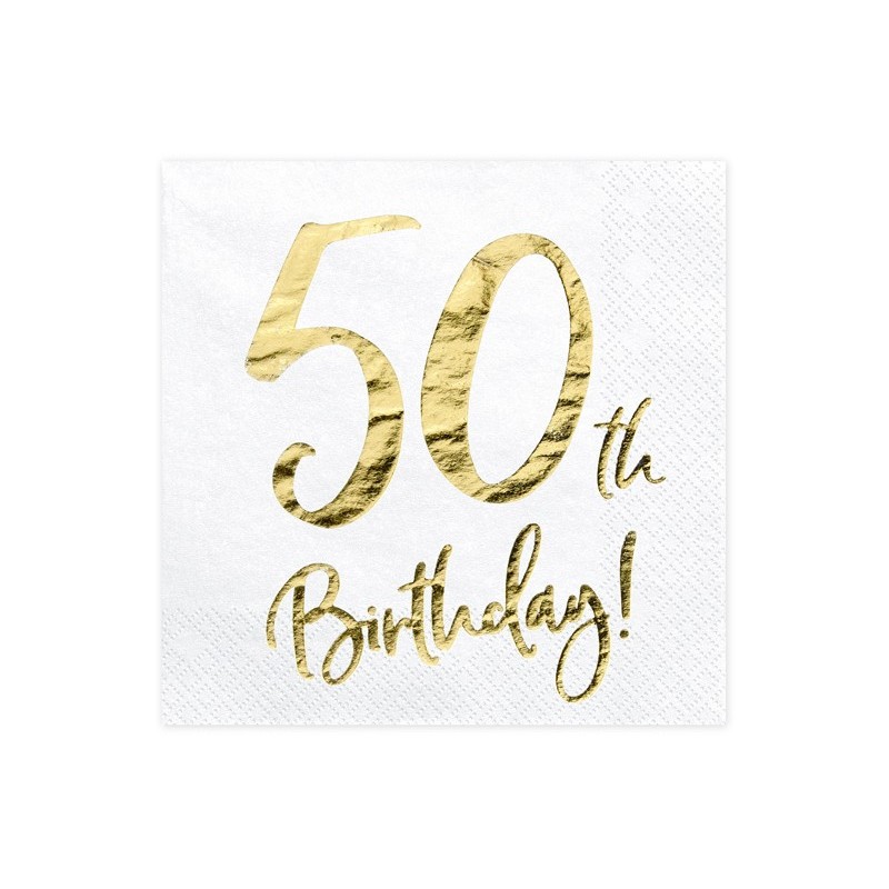 Serwetki papierowe jednorazowe urodzinowe 50 20szt - 1