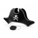 Zestaw pirata czarny (kapelusz, opaska na oko) - 1