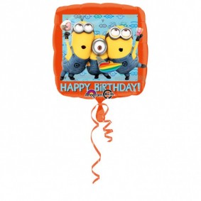 Balon foliowy Happy Birthday Minionki na urodziny - 1