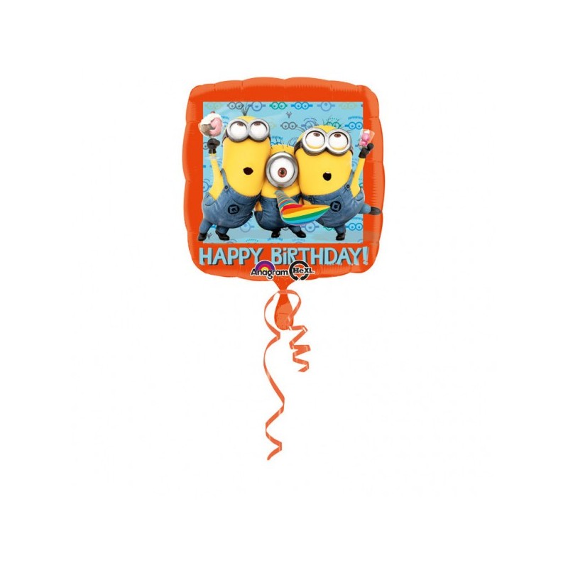 Balon foliowy Happy Birthday Minionki na urodziny - 1
