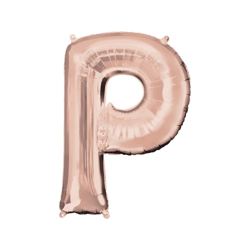 Balon foliowy 32 litera P różowe złoto - 1