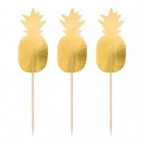 Toppery pikery złoty ananas do jedzenia 20 szt - 1