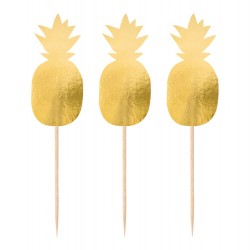 Toppery pikery złoty ananas do jedzenia 20 szt - 1