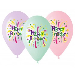 Balony lateksowe urodzinowe kolorowe fajerwerki - 1
