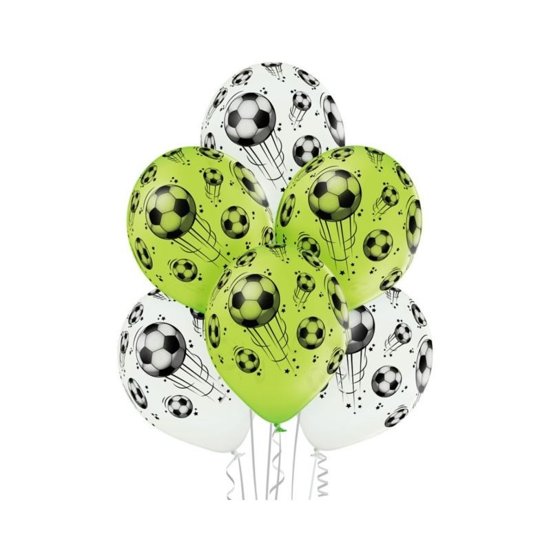 Balony lateksowe z nadrukiem piłka nożna zielone - 1