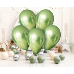 Balony lateksowe na hel zielone metaliczne na hel - 2