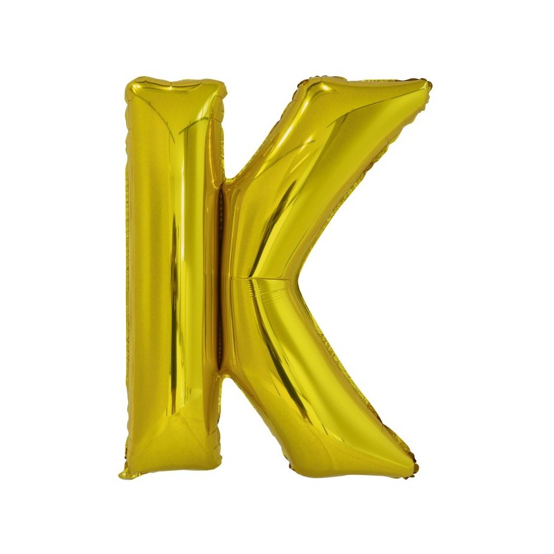 Balon foliowy litera K duża złota metalik 33'' - 1