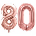 Duże balony urodzinowe różowe złoto cyfry 80 hel - 1