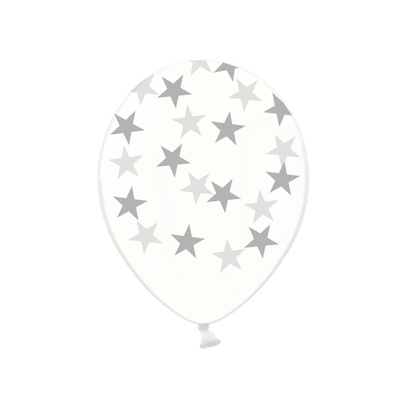 Balony lateksowe transparentne w gwiazdki 50szt - 1