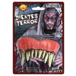 Sztuczne zęby potwora Halloween charakteryzacja
