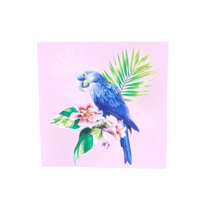Ozdobne serwetki papierowe papuga egzotyczne liść