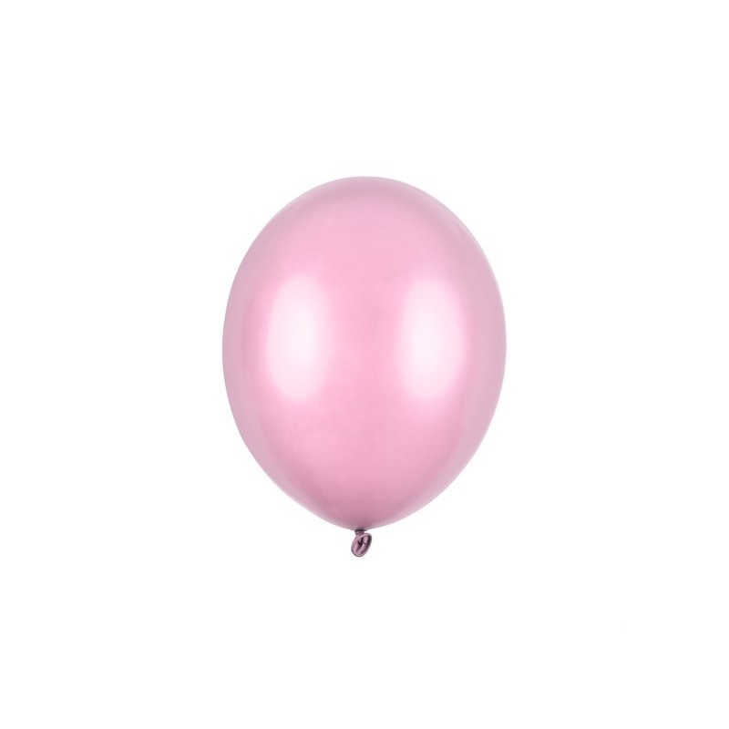 Balony lateksowe metalik jasny różowy 23cm 100szt - 1