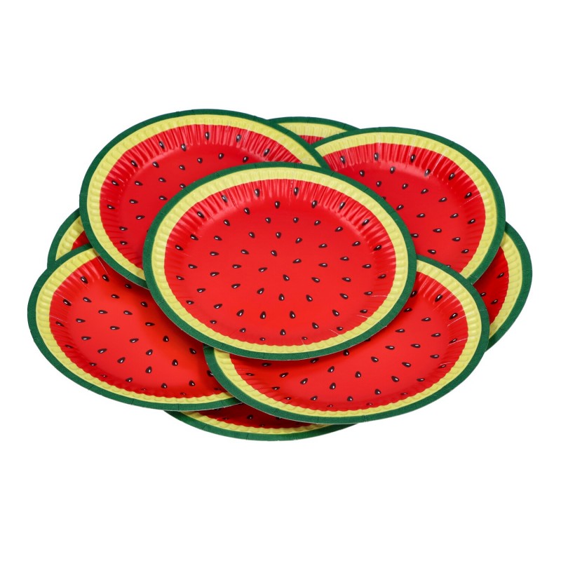 Talerzyki papierowe jednorazowe okrągłe owoc arbuz